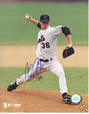 GRANT ROBERTS NEW YORK METS SIGNED 8X10 PHOTO W/COA