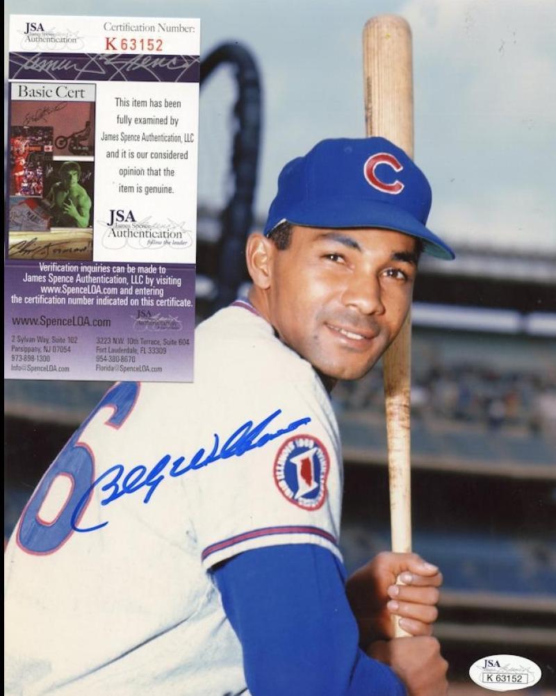 BILLY WILLIAMS CHICAGO CUBS SIGNED 8X10 PHOTO W/ JSA K63152