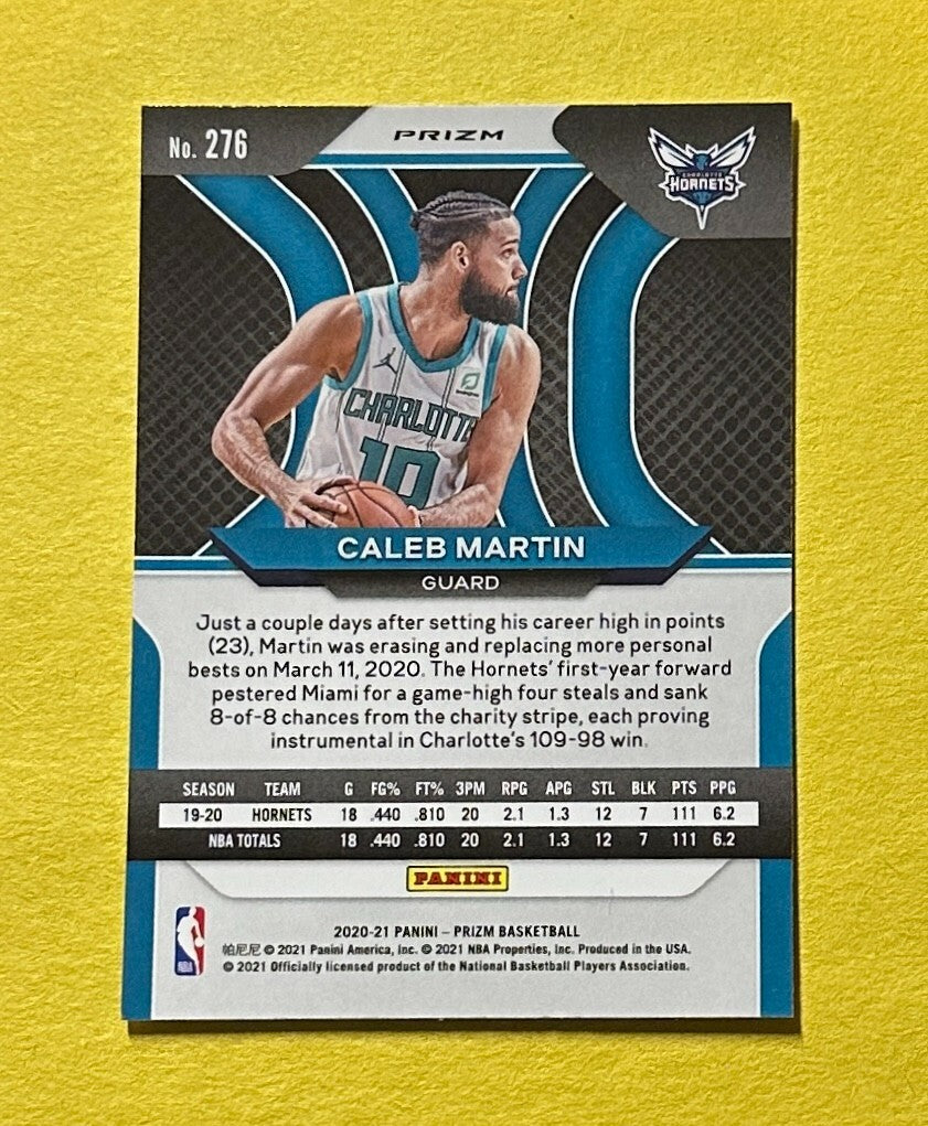 2020-21 PANINI PRIZM CALEB MARTIN SILVER PRIZM #276 HEAT
