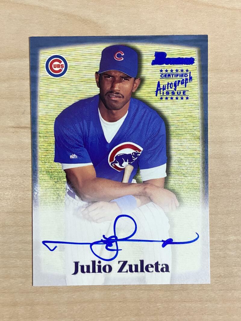 JULIO ZULETA CHICAGO CUBS SIGNED AUTOGRAPHED 2000 BOWMAN CARD #JZ W/COA