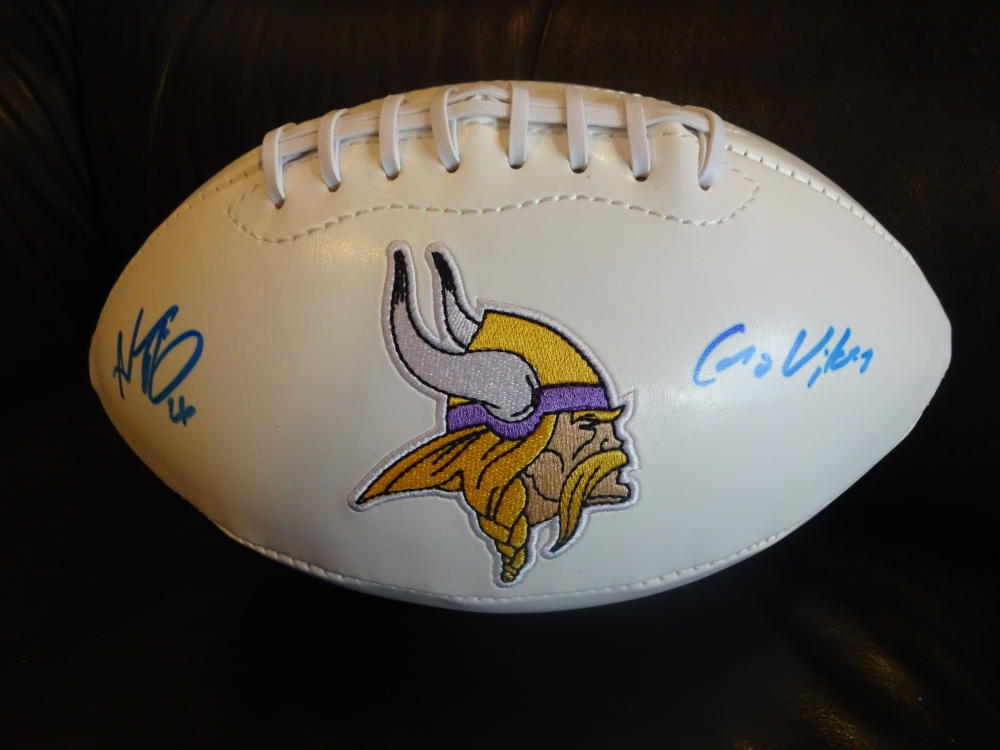 AHMAD DIXON SAME "GO VIKES SIGNED  AUTOGRAPHED LOGO FOOTBALL 