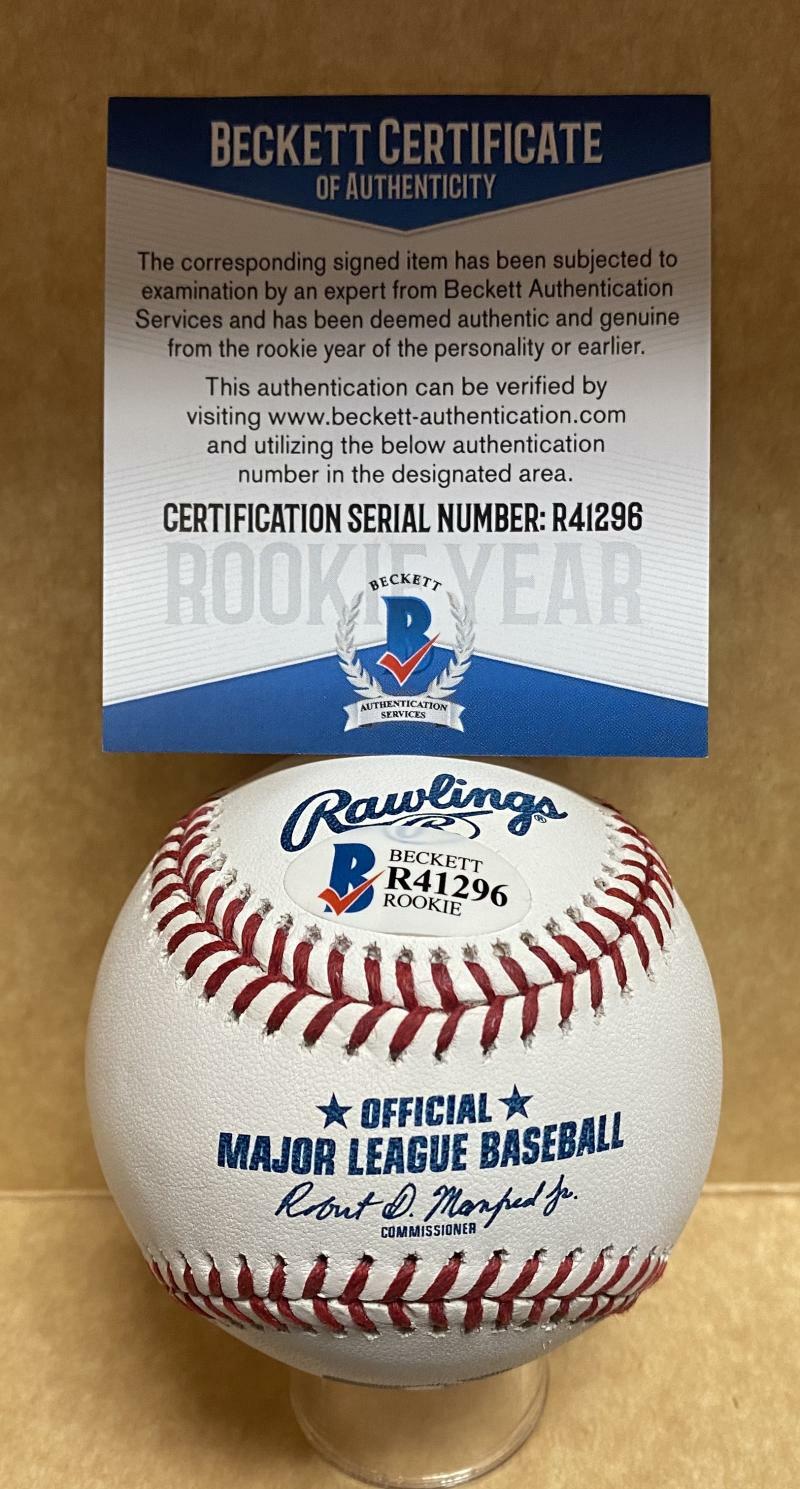 XAVIER EDWARDS TAMPA BAY RAYS ROOKIE YEAR SIGNED M.L. BASEBALL BECKETT R41296