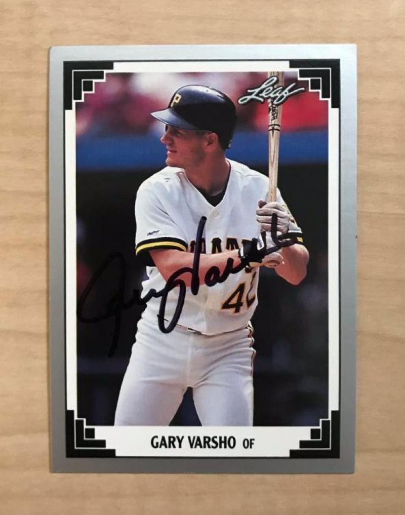 GARY VARSHO PITTSBURGH PIRATES SIGNED AUTOGRAPHED 1991 LEAF CARD #500 W/COA