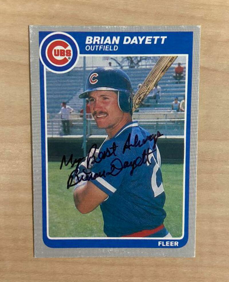 BRIAN DAYETT CHICAGO CUBS SIGNED AUTOGRAPHED 1985 FLEER UPDATE CARD #U-35 W/COA