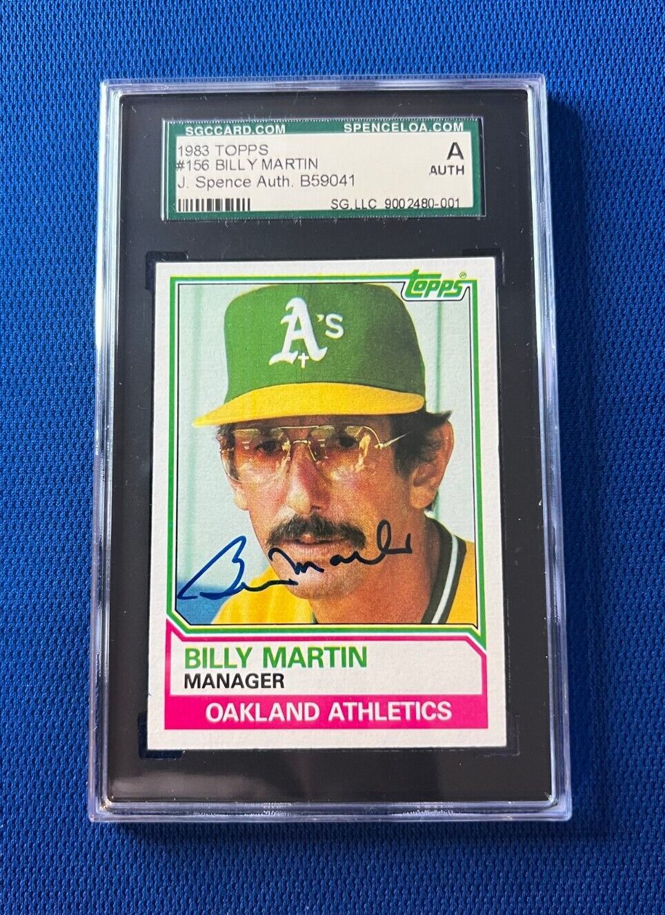 1983 TOPPS BILLY MARTIN ATHLETICS MANAGER SIGNED AUTOGRAPHED SGC AUTHENITC JSA