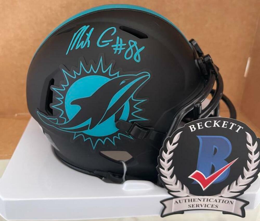MIKE GESICKI MIAMI DOLPHINS SIGNED AUTO ECLIPSE MINI HELMET BECKETT WITNESS 