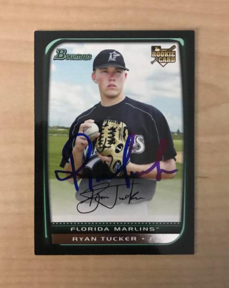 RYAN TUCKER FLORIDA MARLINS SIGNED AUTOGRAPHED 2008 BOWMAN CARD #BDP37 W/COA