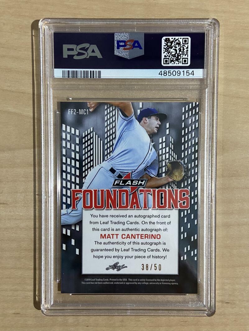 2019 LEAF FLASH MATT CENTERINO TWINS ROOKIE FOUNDATIONS AUTO-BLUE 38/50 