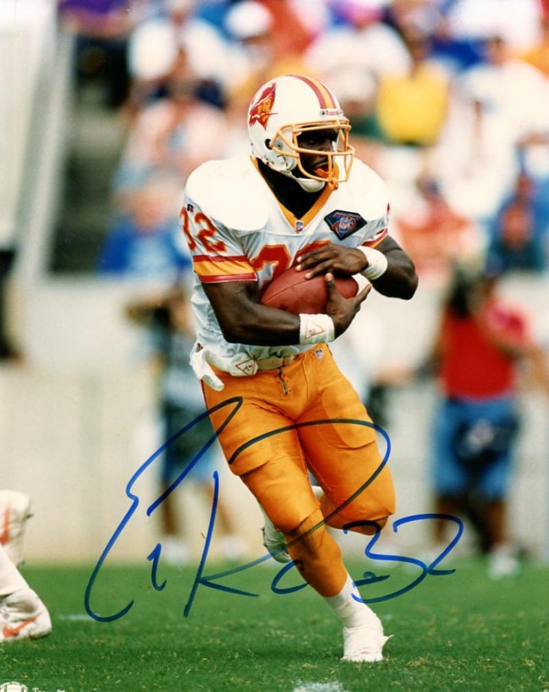 ERRICT RHETT TAMPA BAY BUCS SIGNED AUTOGRAPHED RUNNING 8X10 PHOTO W/COA