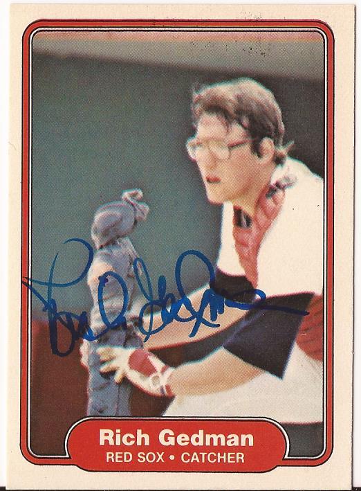 RICH GEDMAN BOSTON RED SOX SIGNED AUTOGRAPHED 1982 FLEER CARD #294 W/COA