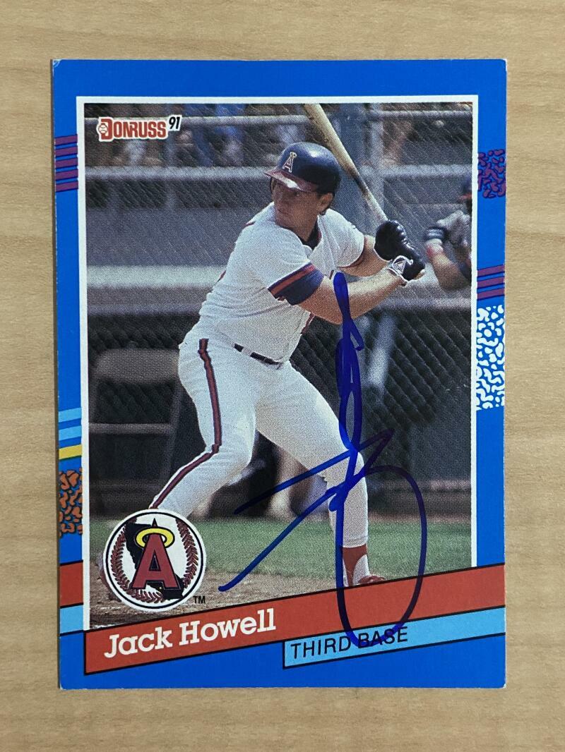 JACK HOWELL CALIFORNIA ANGELS SIGNED 1991 DONRUSS SERIES 1 CARD #247 W/COA