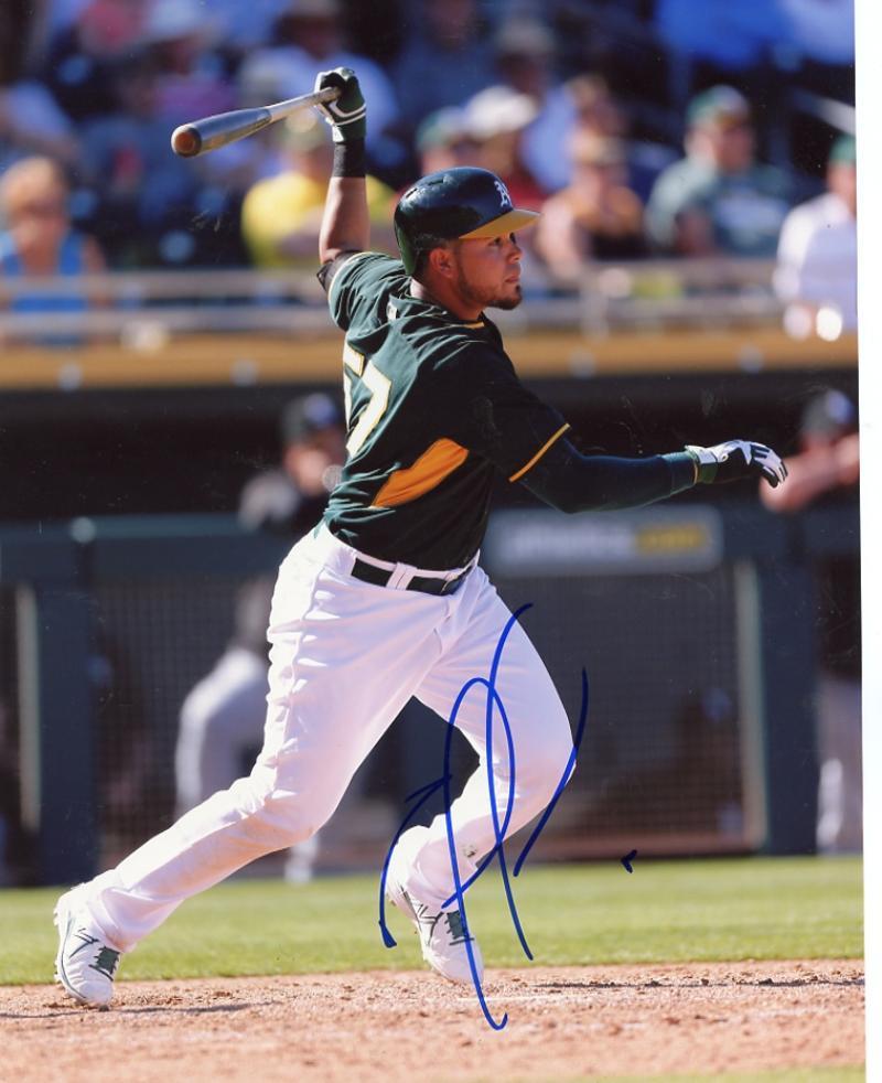 RENATO  NUNEZ  OAKLAND  A'S   ACTION   SIGNED AUTOGRAPHED  8X10 W/COA