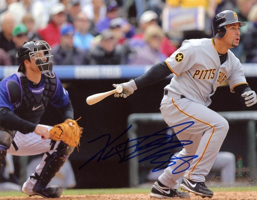 XAVIER PAUL PITTSBURGH PIRATES CONGRATULATE SIGNED HITTING 8X10 PHOTO W/COA