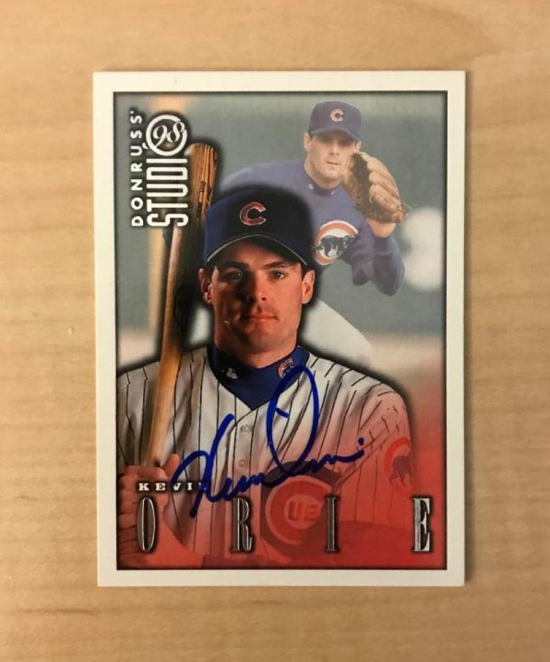 KEVIN ORIE CHICAGO CUBS SIGNED AUTOGRPAHED 1998 DONRUSS STUDIO CARD #105 W/COA 