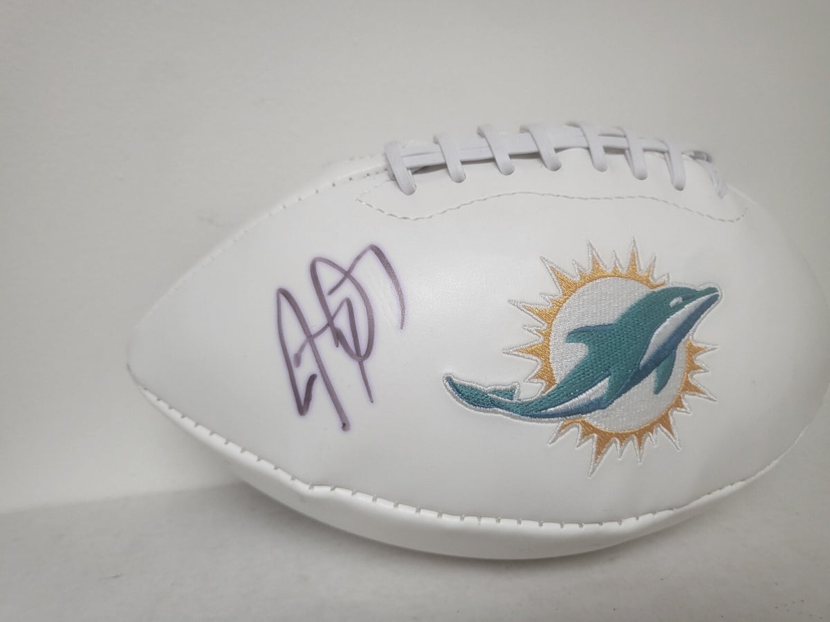 JAY AJAYI MIAMI DOLPHINS SIGNED AUTOGRAPHED WHITE PANEL FOOTBALL JSA