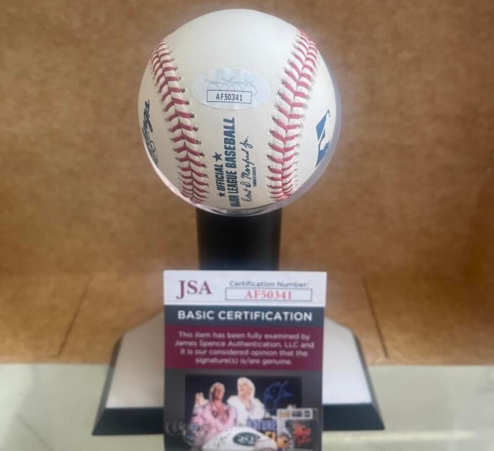 JAVY LOPEZ #8 BRAVES HOF SIGNED AUTOGRAPHED M.L. BASEBALL JSA AUTH