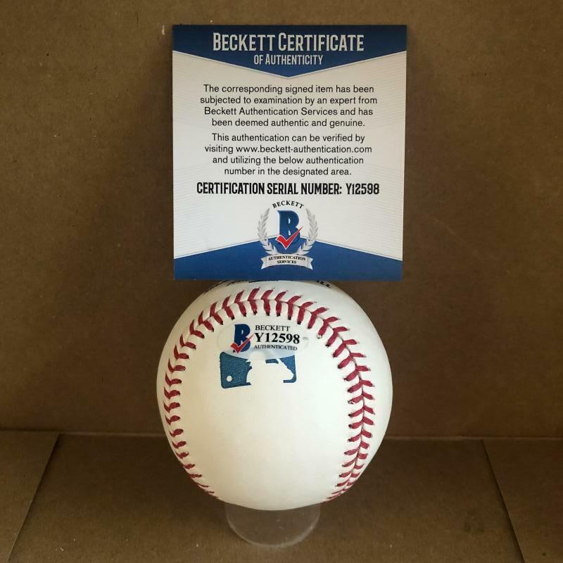 BAKE MCBRIDE 1974 ROY CARDINALS SIGNED AUTOGRAPHED M.L. BASEBALL BECKETT Y12598