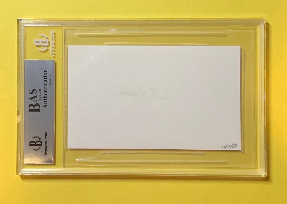PETE ROZELLE NFL SIGNED AUTHENTIC INDEX CARD BECKETT