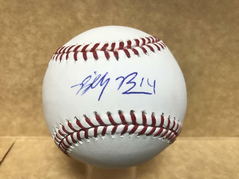 BILLY BURNS A'S/ROYALS NYY SYSTEM SIGNED AUTOGRAPHED M.L. BASEBALL W/ COA