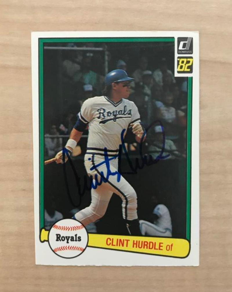 CLINT HURDLE KANSAS CITY ROYALS SIGNED AUTOGRAPHED 1982 DONRUSS CARD #516 W/COA