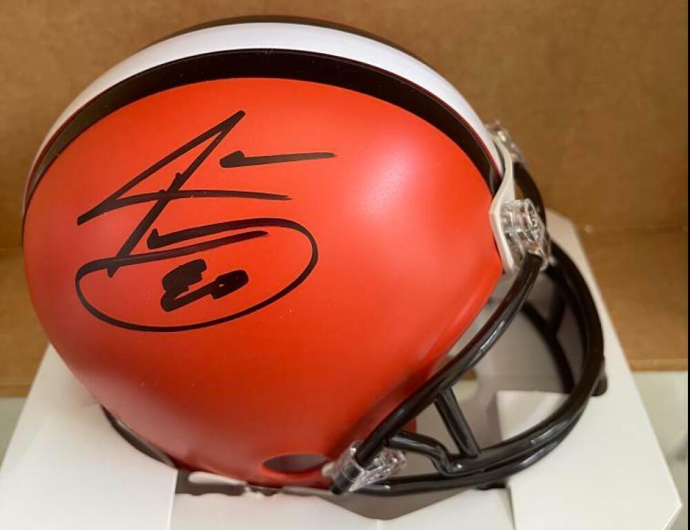 JARVIS LANDRY CLEVELAND BROWNS SIGNED AUTOGRAPHED MINI HELMET BECKETT WITNESS 