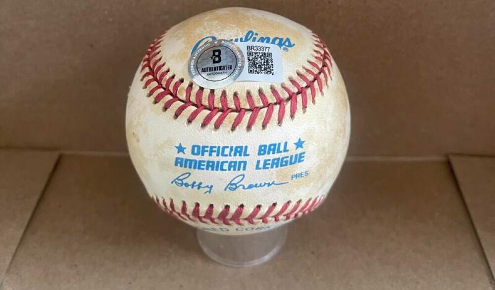 DON LARSEN NY YANKEES SIGNED AUTO VINTAGE A.L. BASEBALL BECKETT AUTH