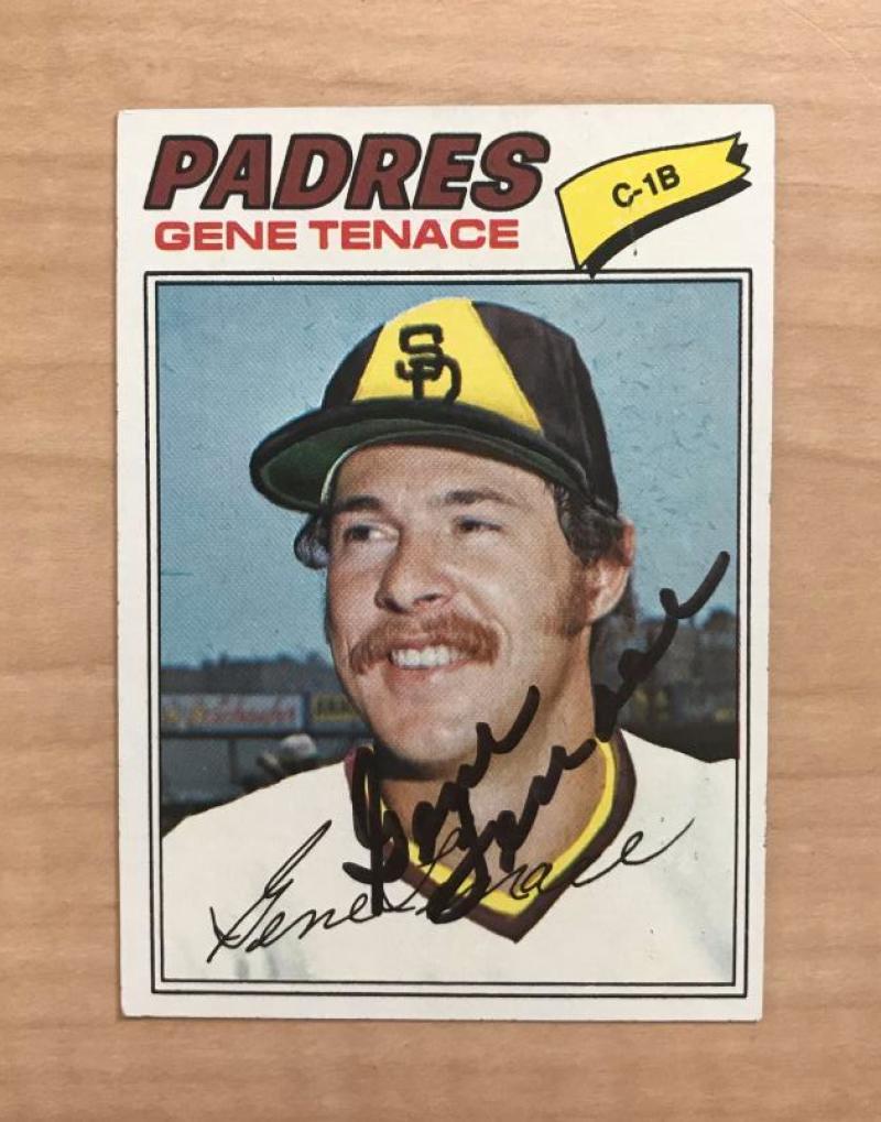 GENE TENACE SAN DIEGO PADRES SIGNED AUTOGRAPHED 1977 TOPPS CARD #303 W/COA