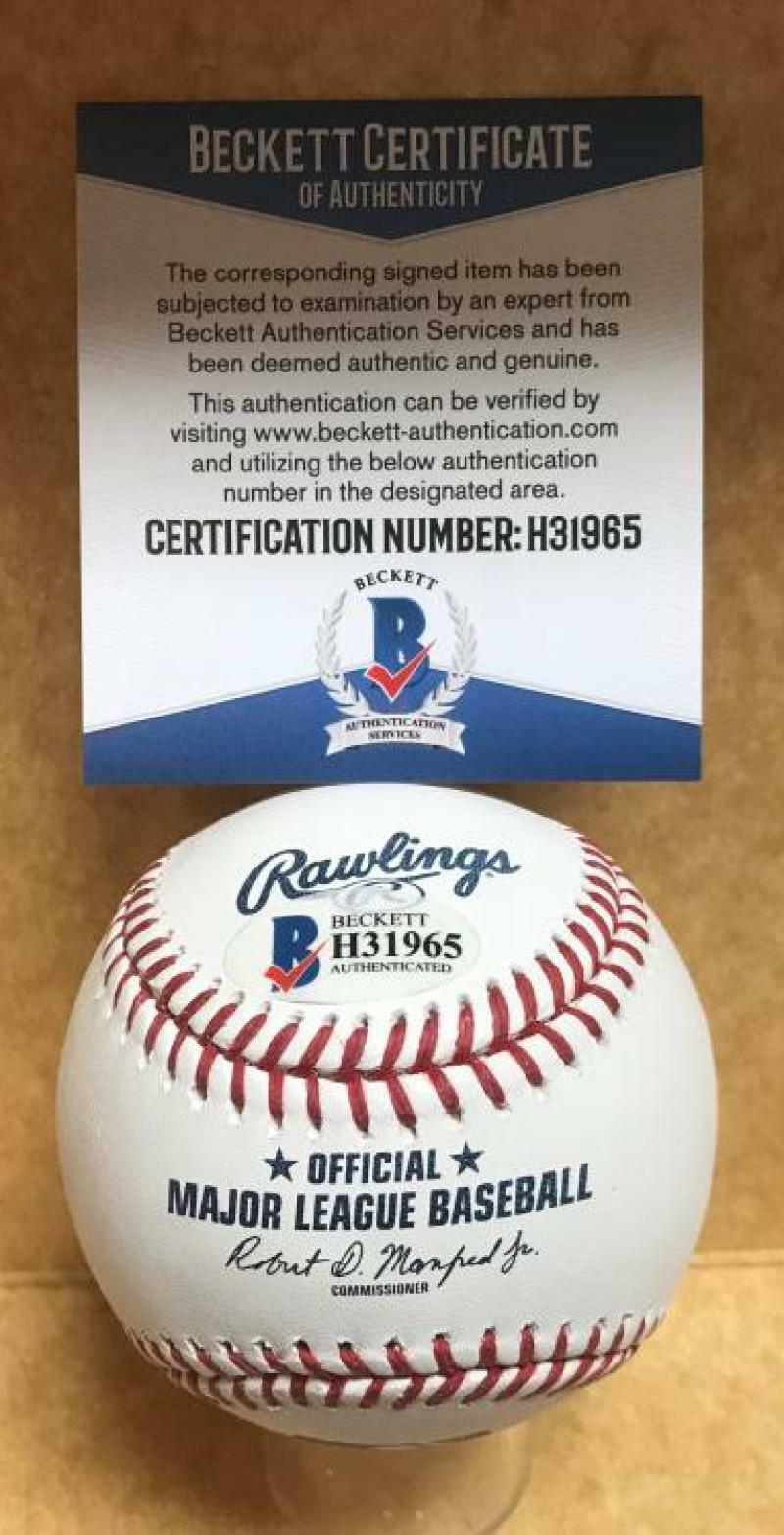 IAN DESMOND COLORADO ROCKIES SIGNED AUTOGRAPHED M.L. BASEBALL BECKETT H31965