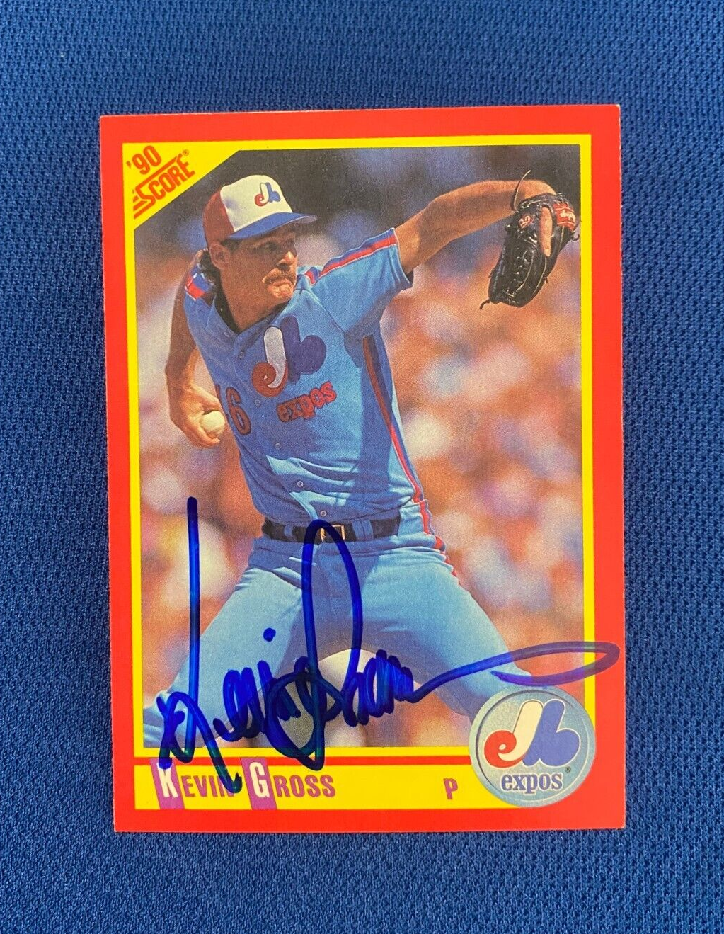 1990 SCORE KEVIN GROSS MONTREAL EXPOS SIGNED AUTOGRAPHED AUTO CARD #251 W/COA