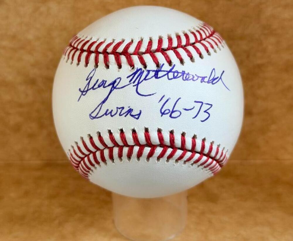 GEORGE MITTERWALD TWINS 66-73  SIGNED AUTOGRAPHED M.L. BASEBALL BECKETT AUTH 