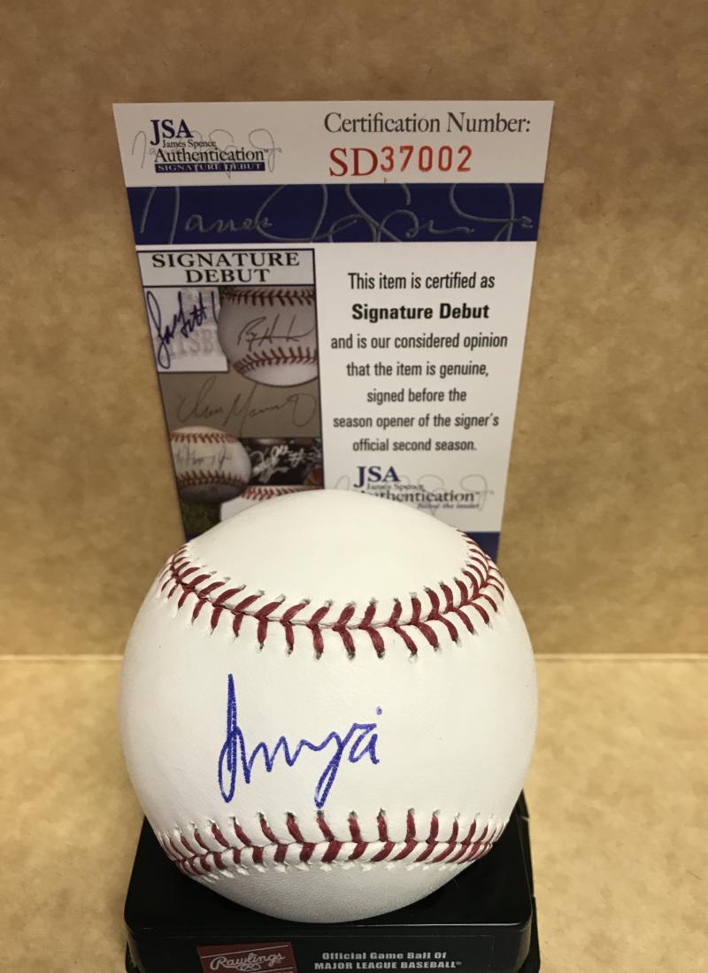 FRANCISCO MEJIA  INDIANS  SIGNED M.L. BASEBALL  SIGNATURE DEBUT JSA SD37002