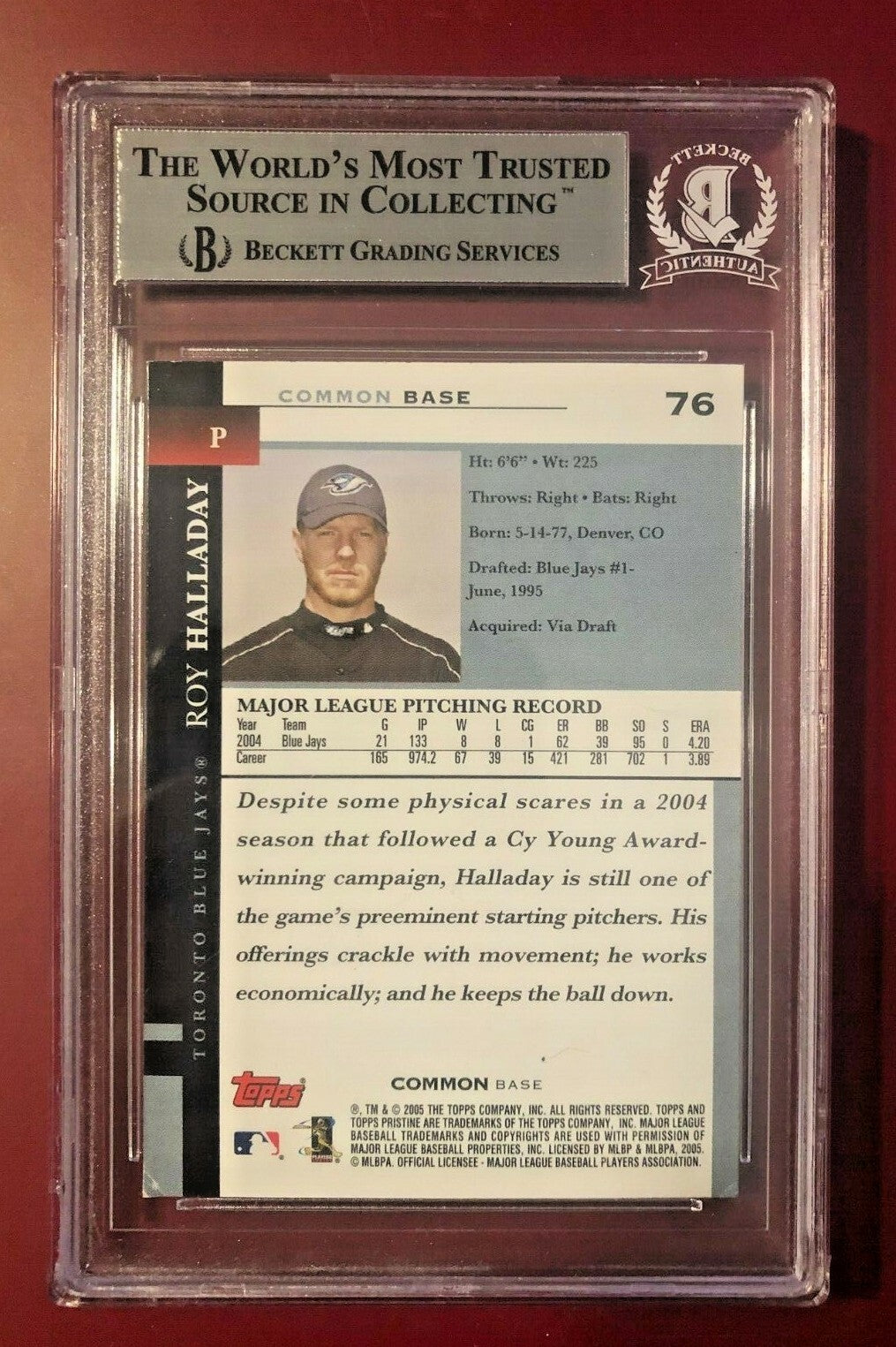 2005 TOPPS PRISTINE ROY HALLADAY #76 BLUE JAYS