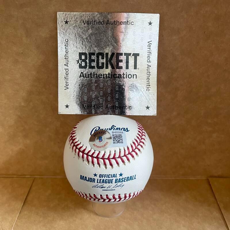 BERT CAMPANERIS A'S 6X AS SIGNED AUTO M.L. BASEBALL BECKETT AUTHENTICATED
