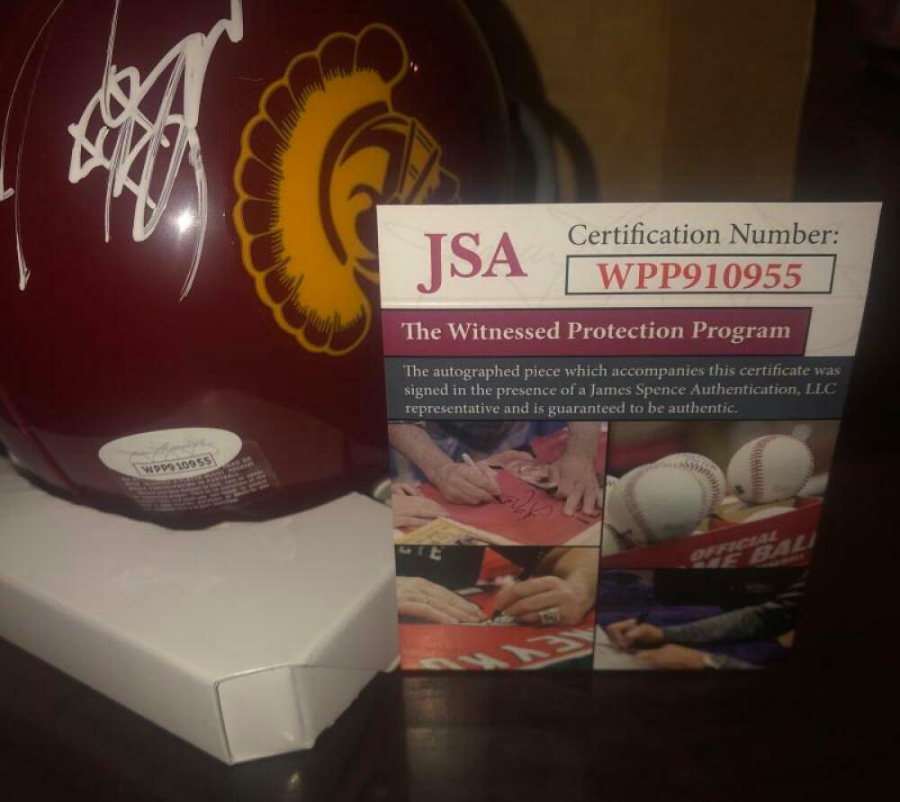 TONY BOSELLI USC TROJANS  SIGNED RIDDELL MINI HELMET JSA COA WPP910955