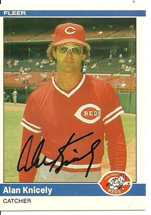 ALAN KNICELY CINCINNATI REDS SIGNED AUTOGRAPHED 1984 FLEER CARD #473 W/COA