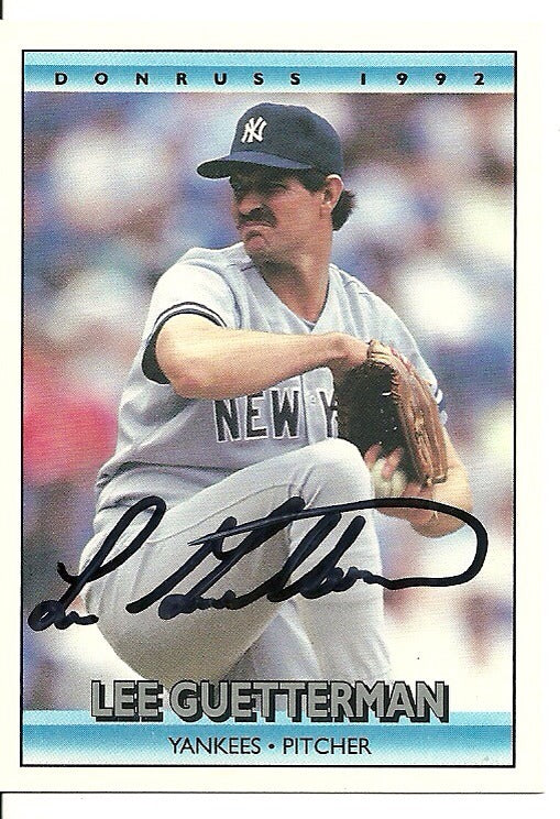 LEE GUETTERMAN NEW YORK YANKEES SIGNED AUTO 1992 DONRUSS CARD #507 W/COA