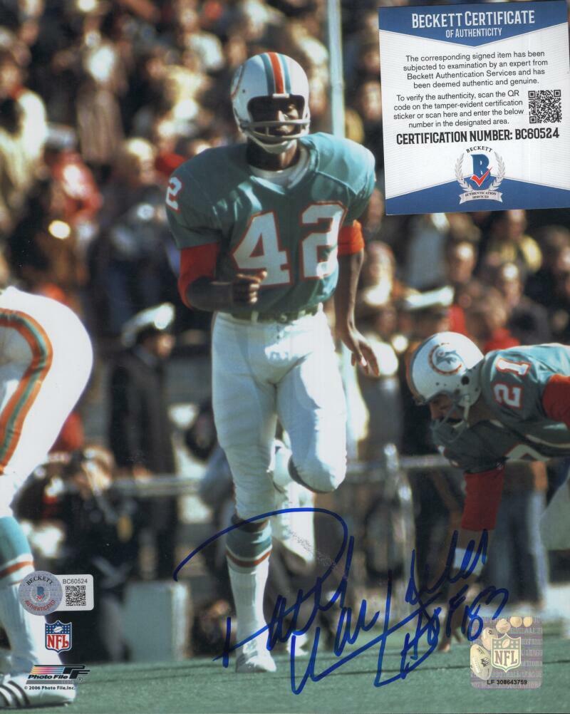 PAUL WARFIELD MIAMI DOLPHINS HOF 83 SIGNED 8X10 PHOTO BECKETT BC60524