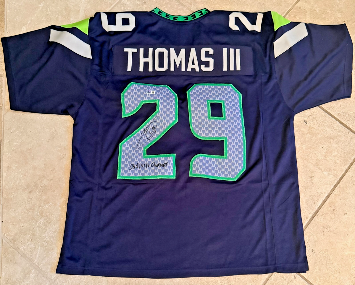 EARL THOMAS III SEATTLE SEAHAWKS SUPERBOWL XLVIII SIGNED JERSEY BECKETT AUTH