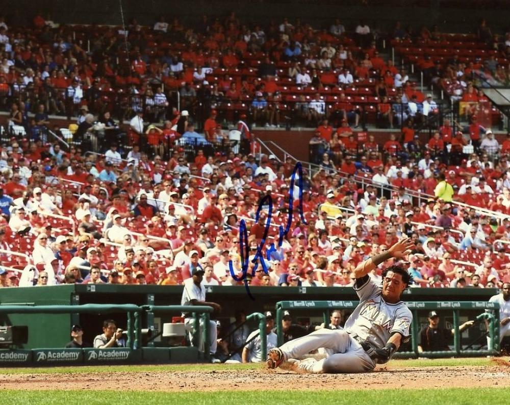 YEFRI PEREZ MIAMI MARLINS SIGNED AUTOGRAPHED SLIDING 8X10 PHOTO W/COA 