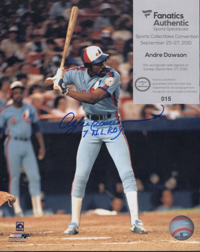 ANDRE DAWSON MONTREAL EXPOS SIGNED AUTOGRAPHED 8X10 PHOTO FANATICS 