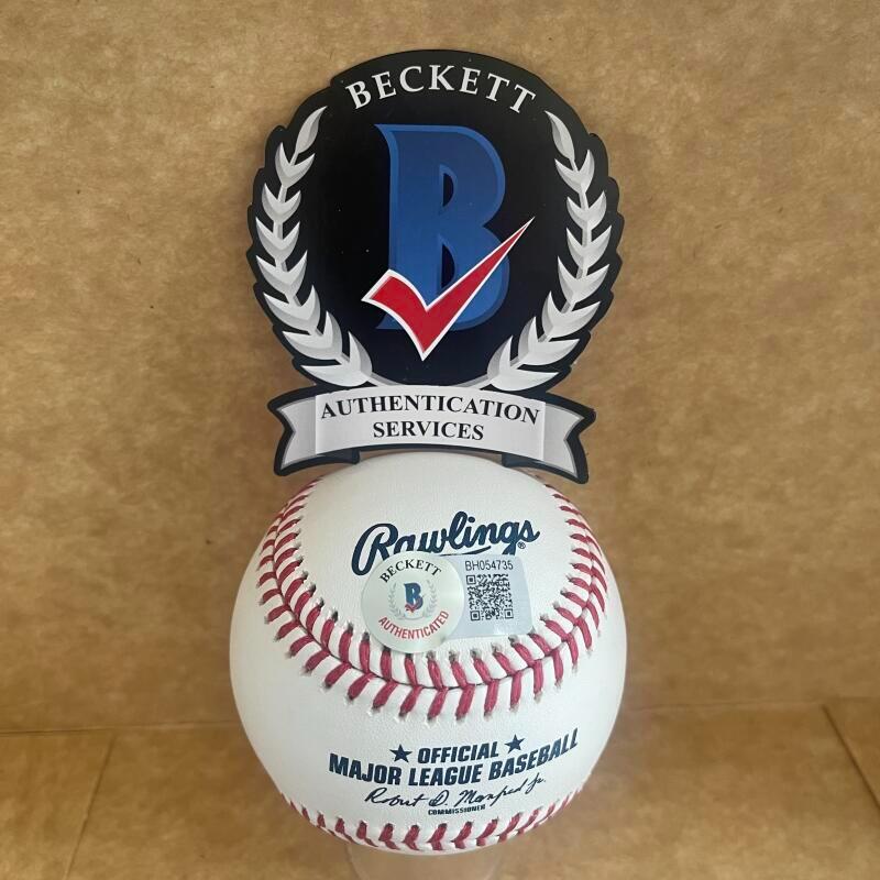 ALEX MANOAH BLUE JAYS SIGNED AUTOGRAPHED M.L. BASEBALL BECKETT AUTHENTICATED