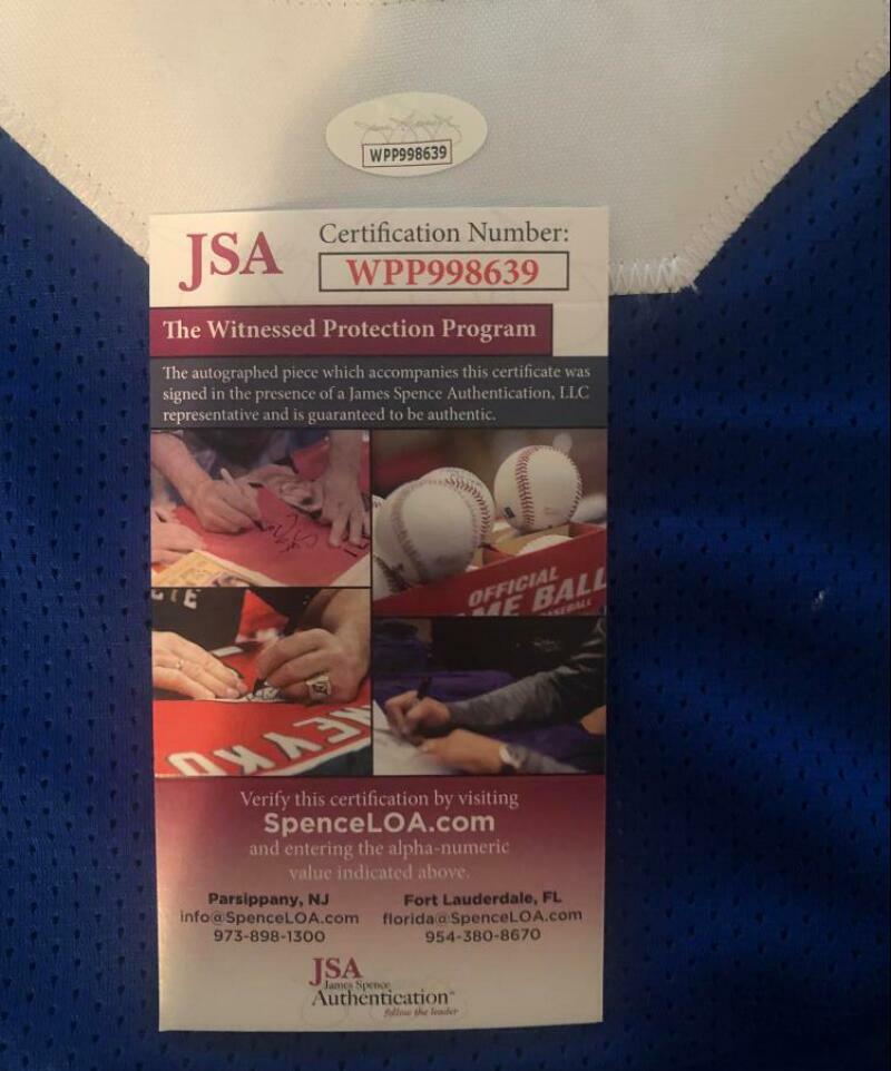 JEREMY SHOCKEY NEW YORK GIANTS CUSTOM XL BLUE SIGNED AUTO JERSEY JSA WPP998639