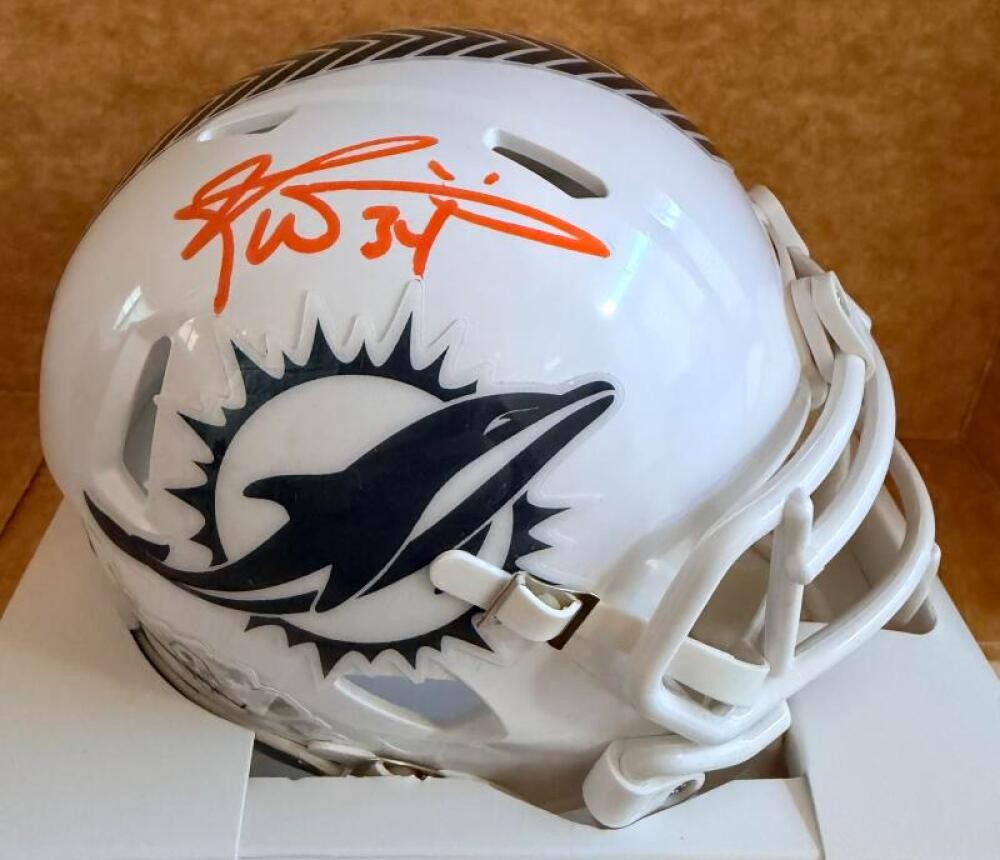 RICKY WILLIAMS DOLPHINS SALUTE TO SERVICE SIGNED AUTO MINI HELMET BECKETT AUTH