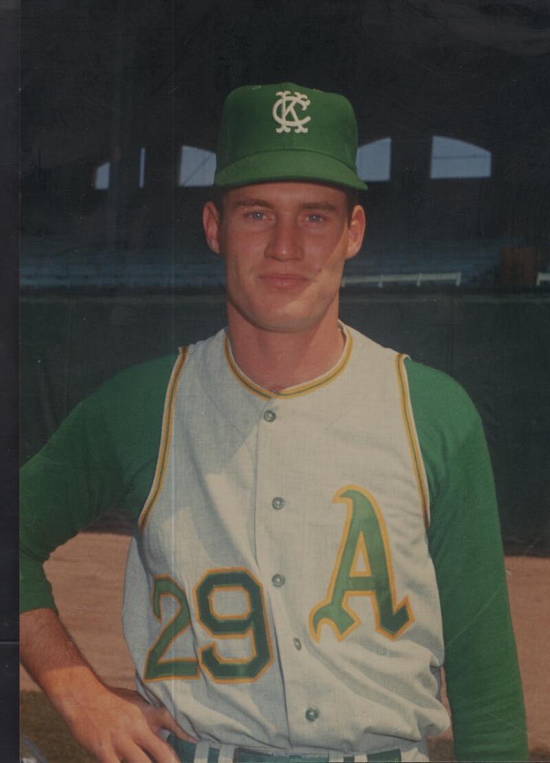 CHUCK DOBSON KC A'S ORIGINAL BRACE UNSIGNED 5X7 PHOTO
