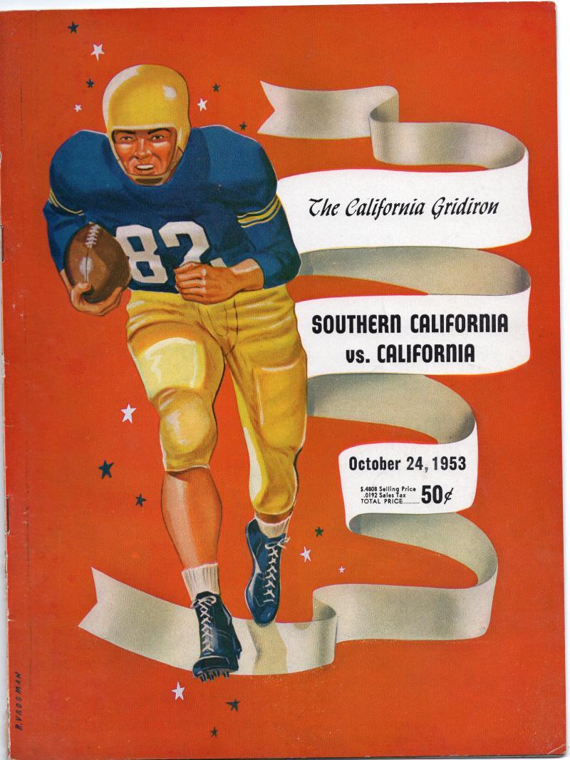 THE CALIFORNIA GRIDIRON SOUTHERN CAL VS CAL VINTAGE PROGRAM 10/24/53 MINT