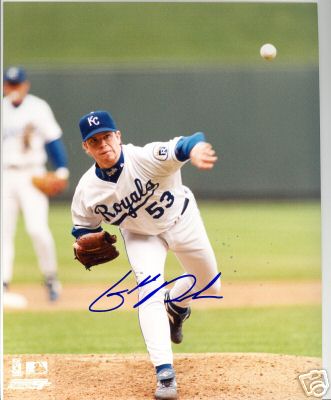 GLENDON RUSCH KANSAS CITY ROYALS SIGNED 8X10 PHOTO COA