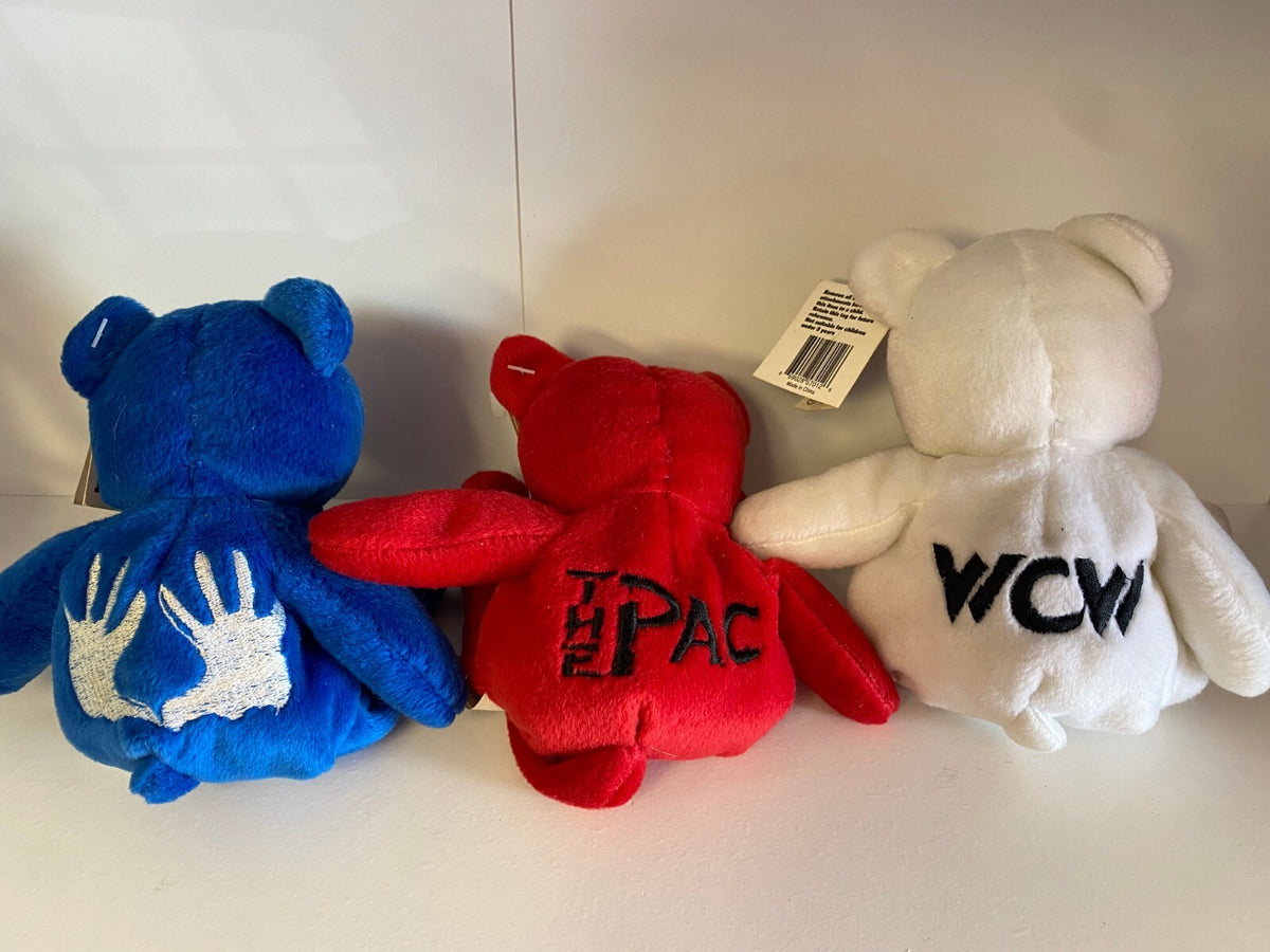3PC LOT VINTAGE WRESTING BEANIE BABIES PLUSH LOT SET NWO DD NITRO L@@K