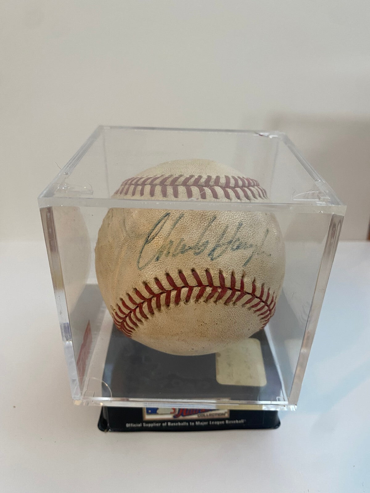 CHARLIE HOUGH FLORIDA MARLINS SIGNED AUTOGRAPHED AUTO N.L. BASEBALL W/COA W/CUBE