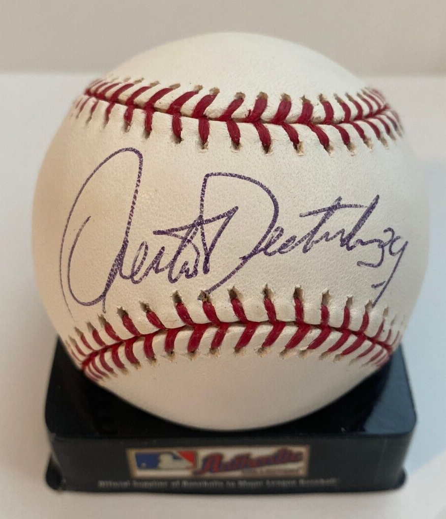 ORESTES DESTRADA FLORIDA MARLINS SIGNED AUTOGRAPHED M.L. BASEBALL W/COA W/CUBE