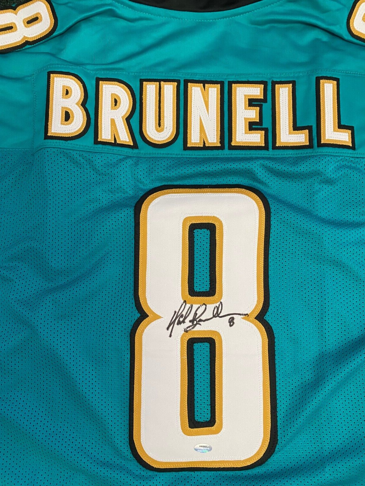 MARK BRUNELL JACKSONVILLE JAGS SIGNED AUTOGRAPH CUSTOM JERSEY SIZE XL SCHWARTZ